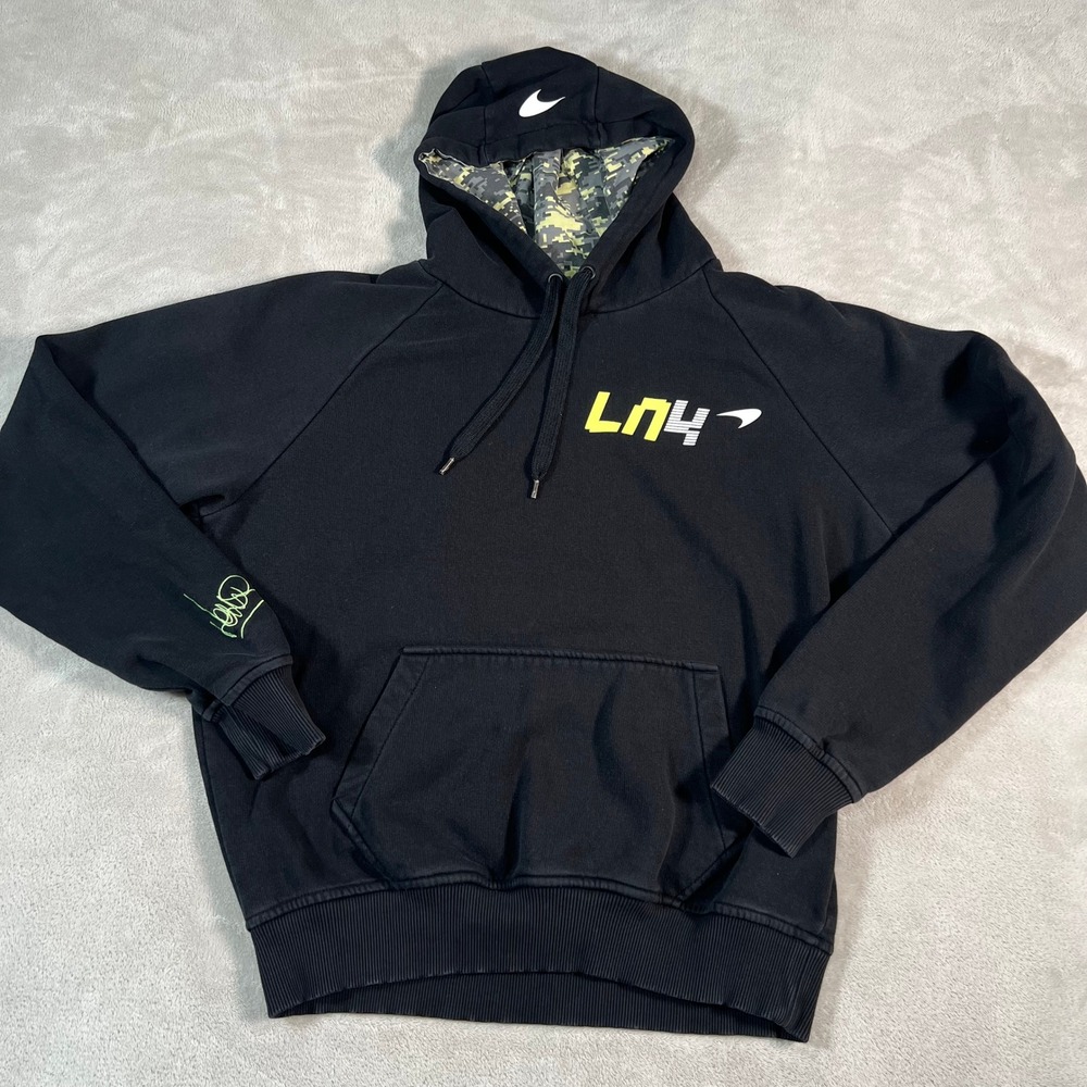 McLaren F1 Lando Norris LN4 Hoodie Black Digital Camo Lining Raglan Mens Size XS